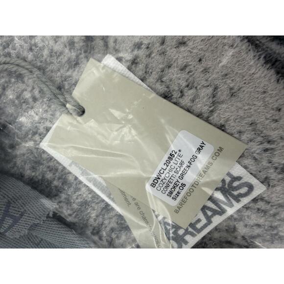 Barefoot Dreams CozyChic Lite Confetti Scarf Smokey Green-Fog Gray - Picture 2 of 5